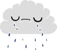 dessin animé de mignon nuage qui pleure vecteur