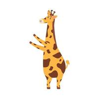 jolie girafe debout vecteur