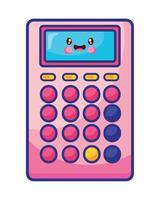 calculatrice maths style kawaii vecteur