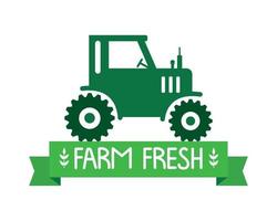 emblème du tracteur frais de la ferme vecteur
