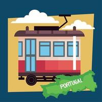 lettrage portugal avec tram vecteur