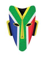 masque avec le drapeau de l'afrique du sud vecteur