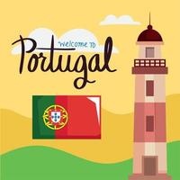 bienvenue au lettrage portugal vecteur