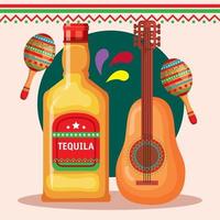 fête mexicaine avec instruments vecteur