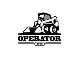 vecteur de logo skid steer pour entreprise de construction. illustration vectorielle de modèle d'équipement de défrichage pour votre marque.