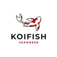 dessin au trait de poisson koi. Élément de vecteur de logo japonais de poisson koi