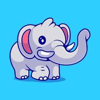 illustration mignonne d'éléphant adaptée à la conception d'autocollants et de t-shirts de mascotte vecteur