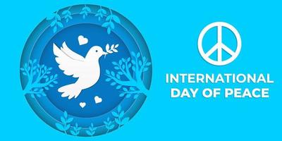 journée internationale de la paix dans un style artistique découpé en papier vecteur