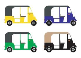 trois roues indien sri lankais auto rikshaw tuk tuk vector art illustration