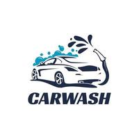 logo de détail auto de lavage de voiture bleu vecteur