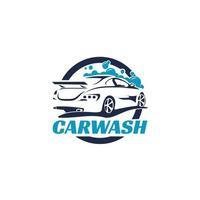 logo de détail auto de lavage de voiture bleu vecteur