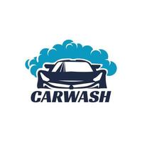 logo de détail auto de lavage de voiture bleu vecteur