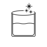 icône de verre de roche avec de l'eau froide. style simple, ligne, silhouette et épuré. adapté au symbole, au signe, à l'icône ou au logo vecteur