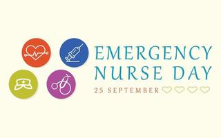 journée infirmière d'urgence, 25 septembre. vecteur