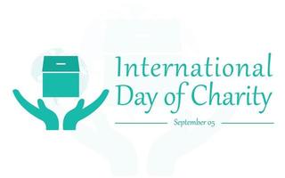 journée internationale de la charité, don de charité vecteur