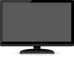 Télévision à écran plat blanc moderne isolé sur fond blanc vecteur