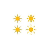 logo de jeu d'icônes de forme de soleil vecteur