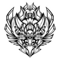 vecteur d'illustration de tatouage tribal masque oni