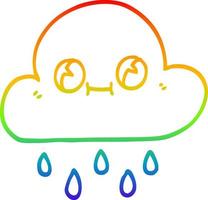 arc en ciel gradient ligne dessin dessin animé nuage de pluie vecteur