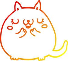 chaud gradient ligne dessin dessin animé chat mignon vecteur