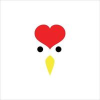 modèle de logo de coq d'amour. signe de poulet et symbole pour les entreprises agricoles, avicoles et agricoles. vecteur