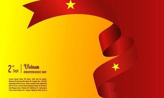 illustration vectorielle de la fête de l'indépendance du vietnam, fond de carte de voeux