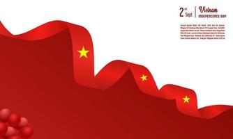 illustration vectorielle de la fête de l'indépendance du vietnam, fond de carte de voeux vecteur