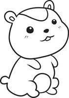 écureuil doodle dessin animé kawaii anime mignon coloriage vecteur