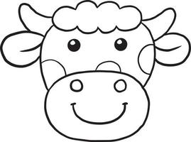 vache animal dessin animé griffonnage kawaii anime coloriage mignon illustration clip art personnage vecteur