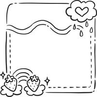 Cadre dessin animé mignons kawaii croquis coloriage dessin illustration clipart manga anime vecteur