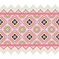 conception de motifs ethniques géométriques de ton pastel rose. pour le fond, tapis, papier peint, vêtements, emballage, batik, tissu, style de broderie d'illustration vectorielle. vecteur