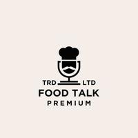 création de logo de chef de restaurant de podcast alimentaire vecteur