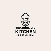 création de logo de chef de restaurant podcast premium vecteur