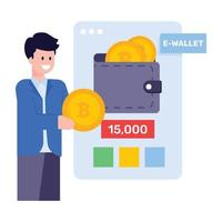 une illustration moderne et plate du paiement mobile vecteur