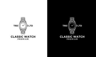 illustration de logo de montre classique simple vecteur