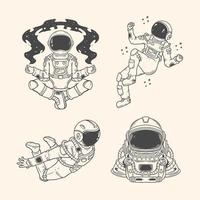 concept d'astronaute minimaliste vecteur