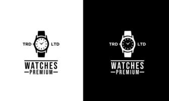 illustration de logo de montre classique simple vecteur