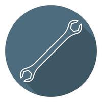 icône de clé à molette. symbole de réparation. contour de style plat. illustration vectorielle pour votre conception, web. vecteur