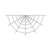demi toile d'araignée isolée sur fond blanc. élément de toile d'araignée d'halloween. style de ligne de toile d'araignée. illustration vectorielle pour toute conception. vecteur