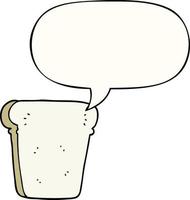 dessin animé tranche de pain et bulle de dialogue vecteur