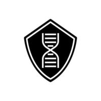 symbole de protection génétique, bouclier avec vecteur icône adn