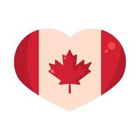 coeur avec le drapeau du canada vecteur