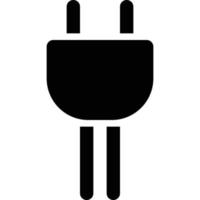 icône de prise électrique de style solide de thème informatique et matériel vecteur