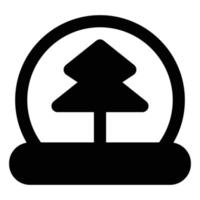 icône de boule de noël de style solide sur le thème de la neige vecteur
