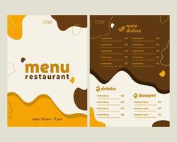 menu restaurant format vertical vecteur