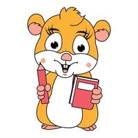 dessin animé animal mignon hamster vecteur