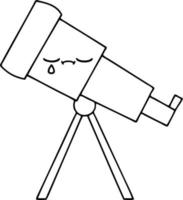 télescope de dessin animé de dessin au trait vecteur