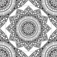 dessin au trait fleur de mandala pour page de livre de coloriage kdp. mandala de motif de dentelle pour coloriage, conception de mandala islamique de style ethnique vecteur