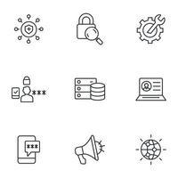 ensemble d'icônes de cybersécurité. éléments de vecteur de symbole de pack de cybersécurité pour le web infographique