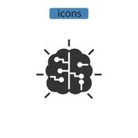 icônes d'apprentissage automatique symboles éléments vectoriels pour le web infographique vecteur